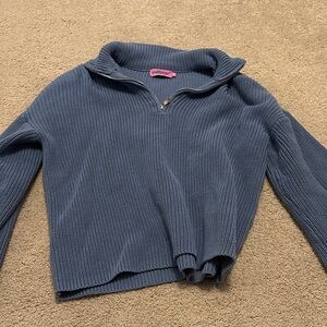 Edikted Navy Cowl Neck Sweater
